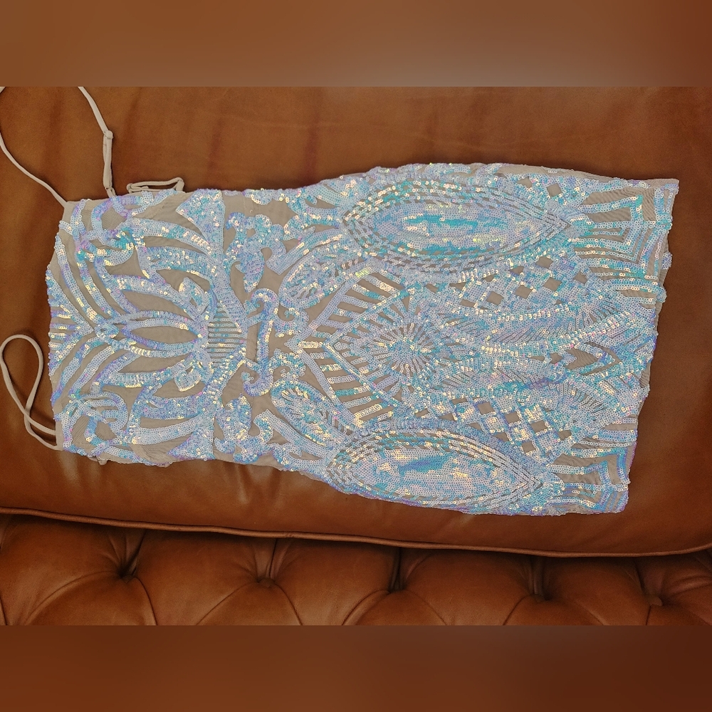 Sequin Embellished Strapless Dress